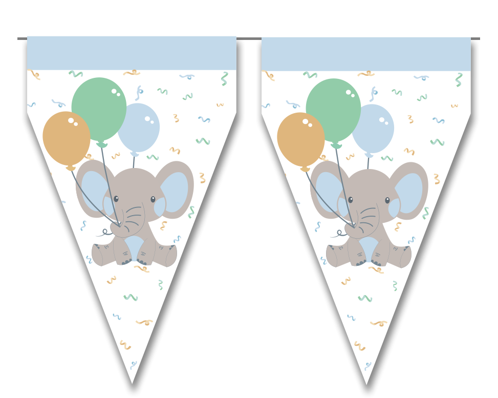 Banderin Blue Elephant 3 m