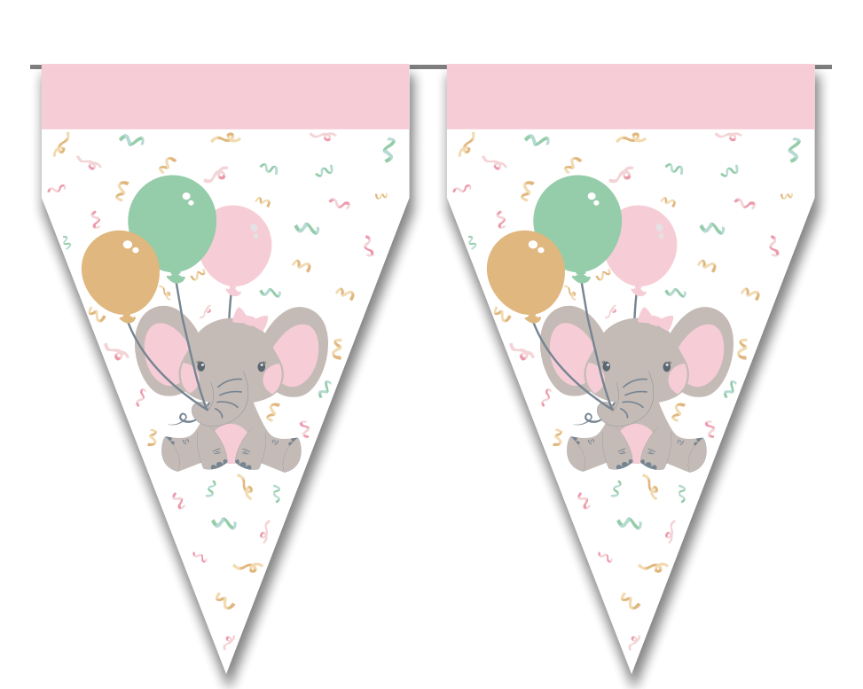 Banderin Pink Elephant 3 m