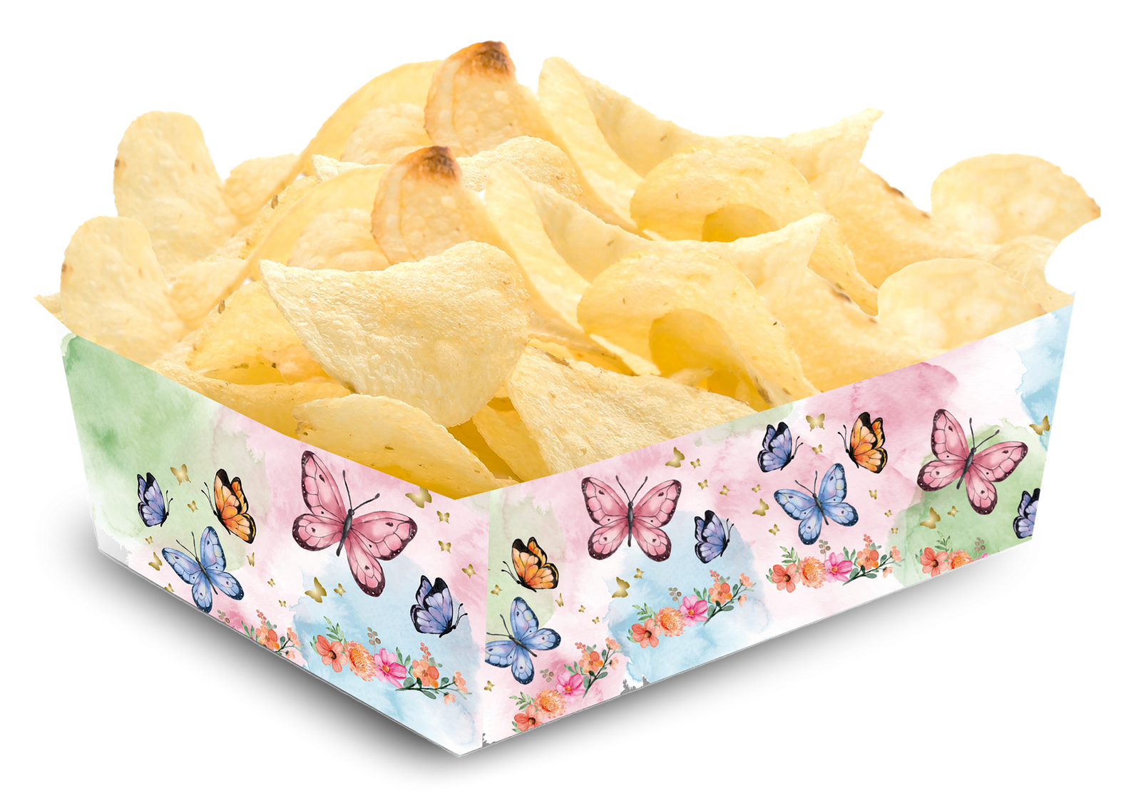 Vassoio per feste con farfalle 15 x 11 x 6 cm