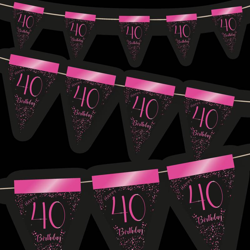 Banderin Elegant Pink 40 años