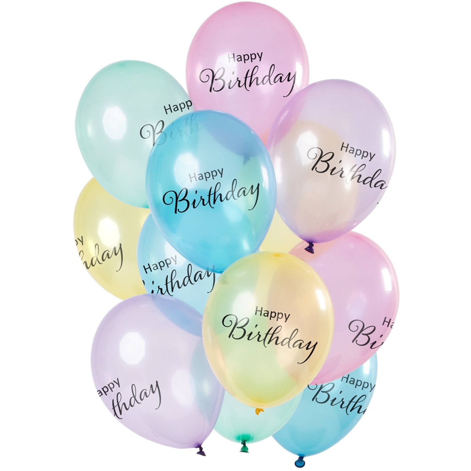Bouquet de ballons « Joyeux anniversaire » pastel, 12 pièces, 30 cm