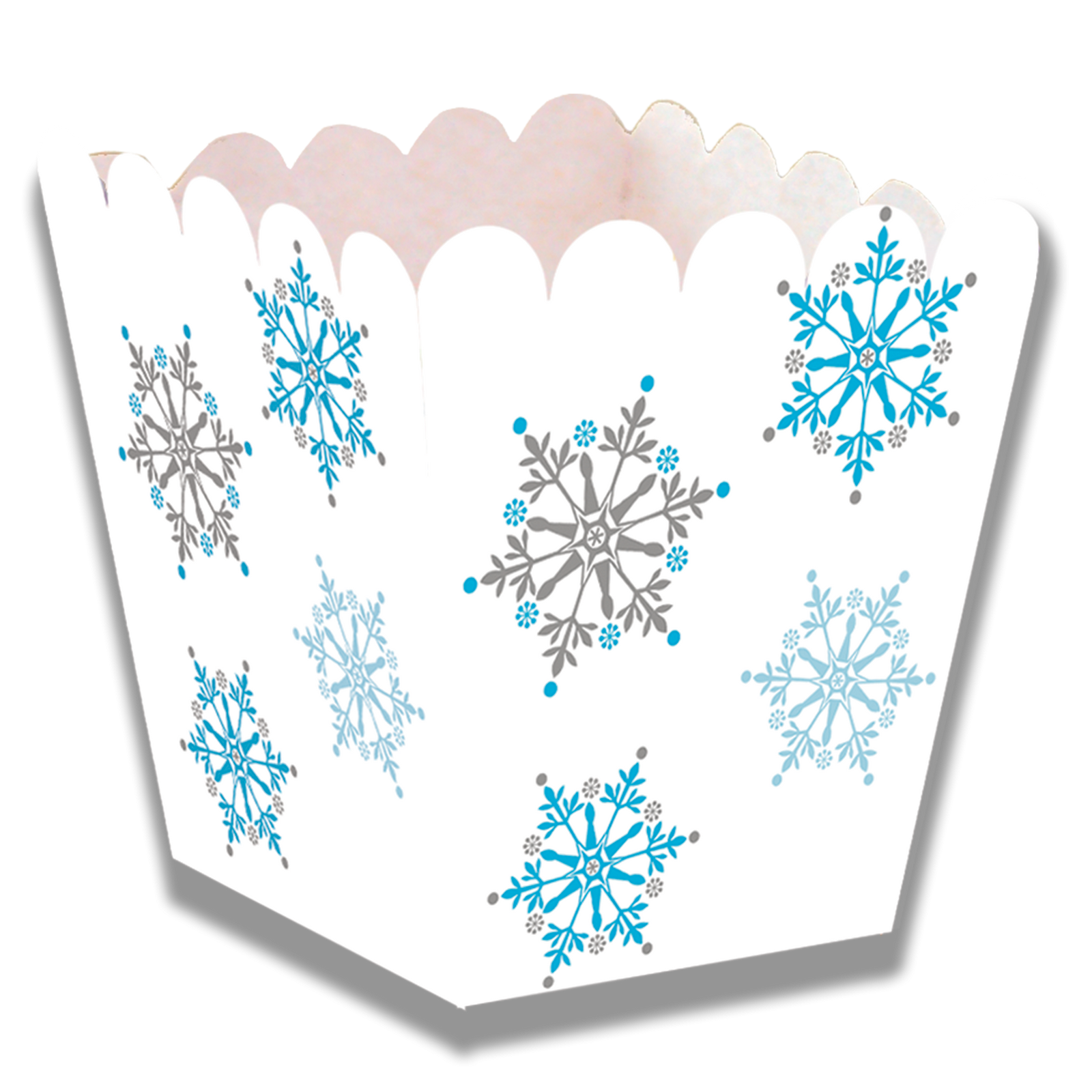 SCATOLA BASSA FIOCCHI DI NEVE 5 x 5 x 7 cm