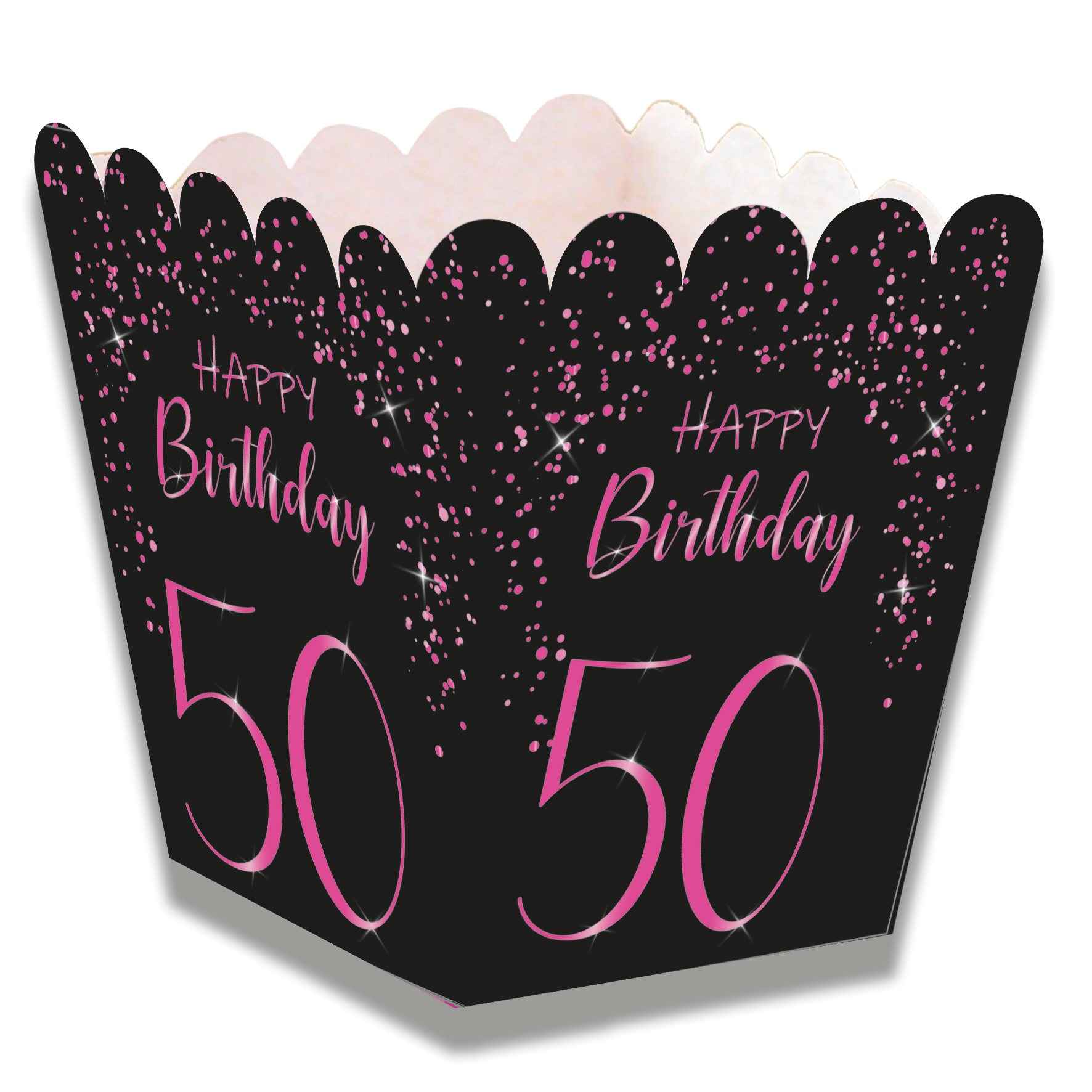 Coffret rose élégant pour le 50e anniversaire