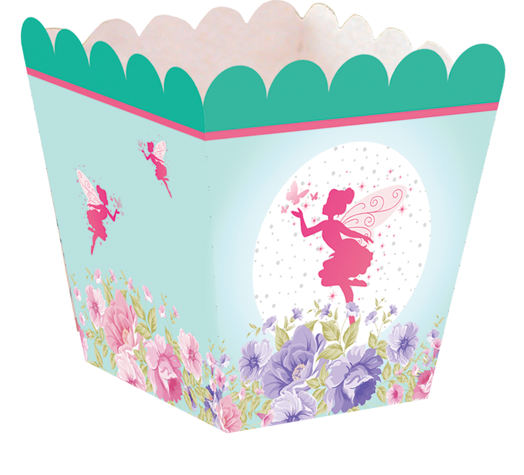 Scatola bassa floreale fatata 5 x 5 x 7 cm