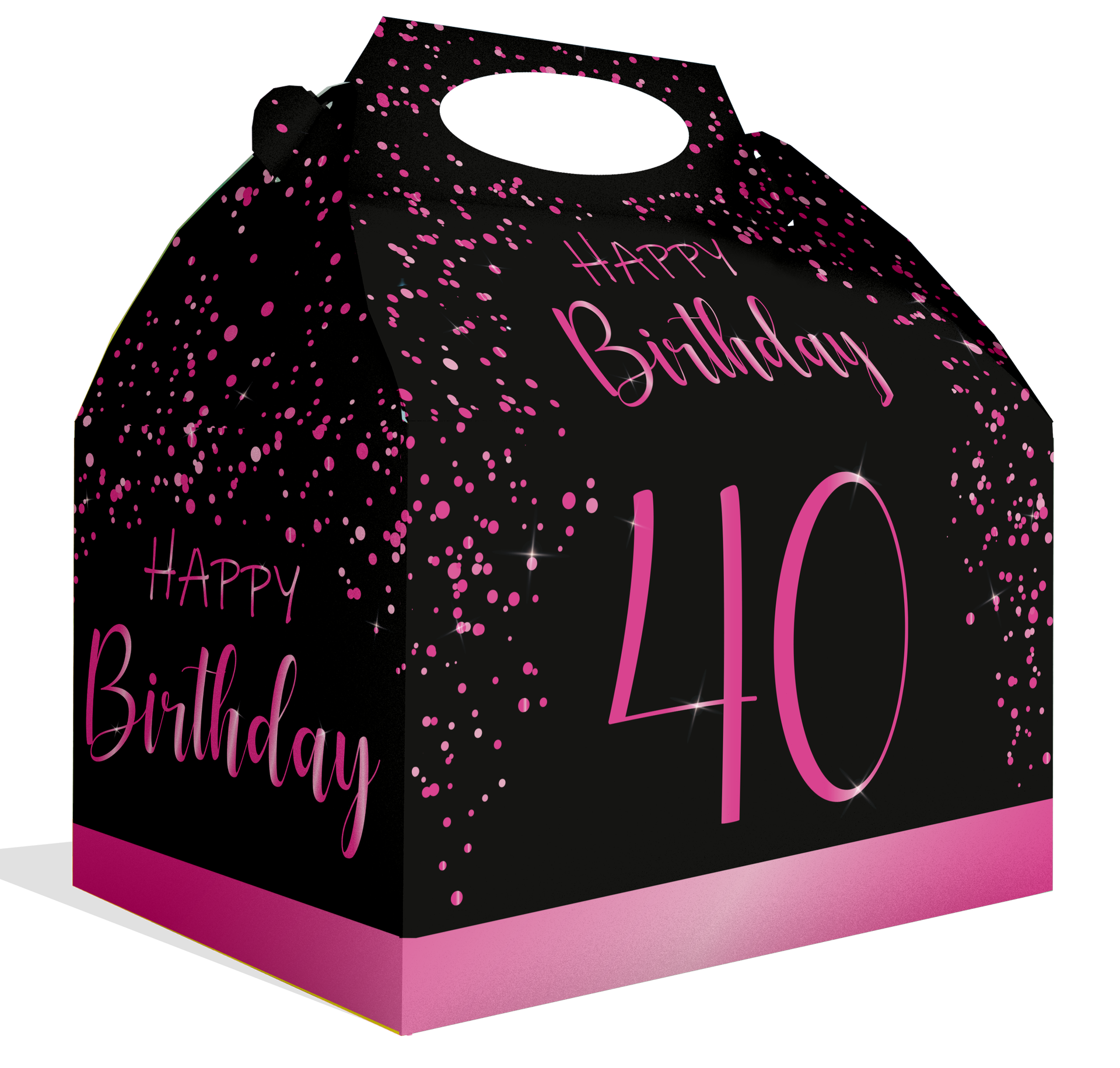 Coffret cadeau rose élégant pour le 40e anniversaire