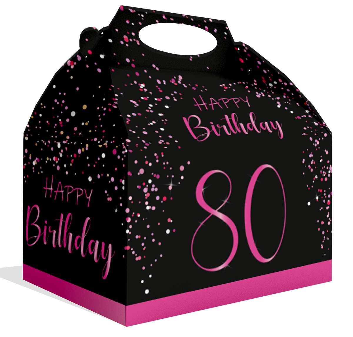 Elegante scatola rosa per l'80° anniversario