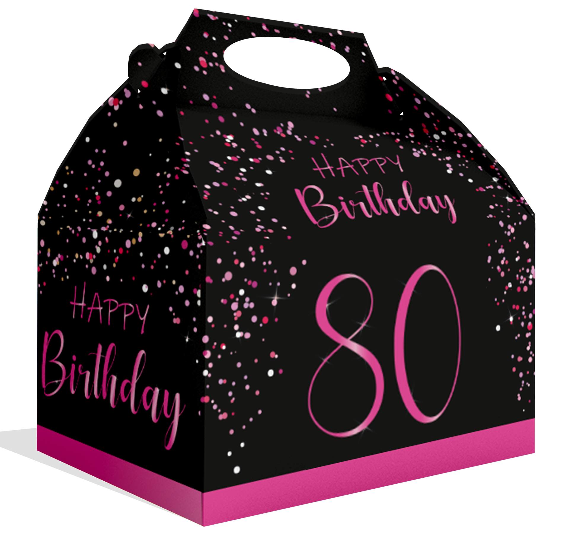 Coffret rose élégant pour le 80e anniversaire