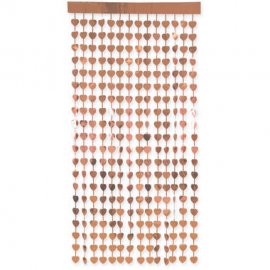 Rideau à cœurs or rose 2 x 1 m