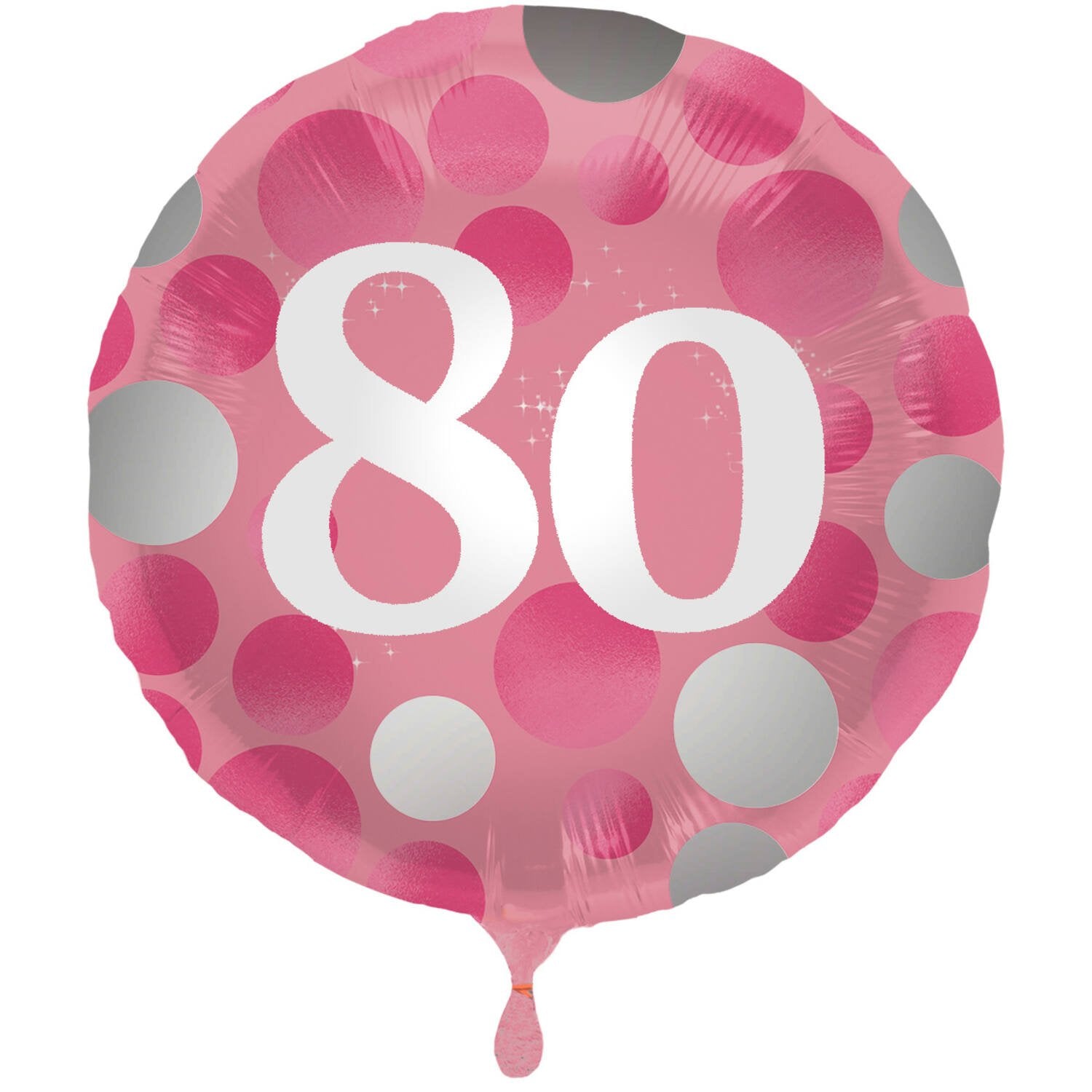 Ballon pour 80e anniversaire, rose vif métallisé, 45 cm