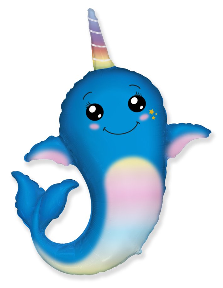 Palloncino Unicorno Balena 95 x 91 cm
