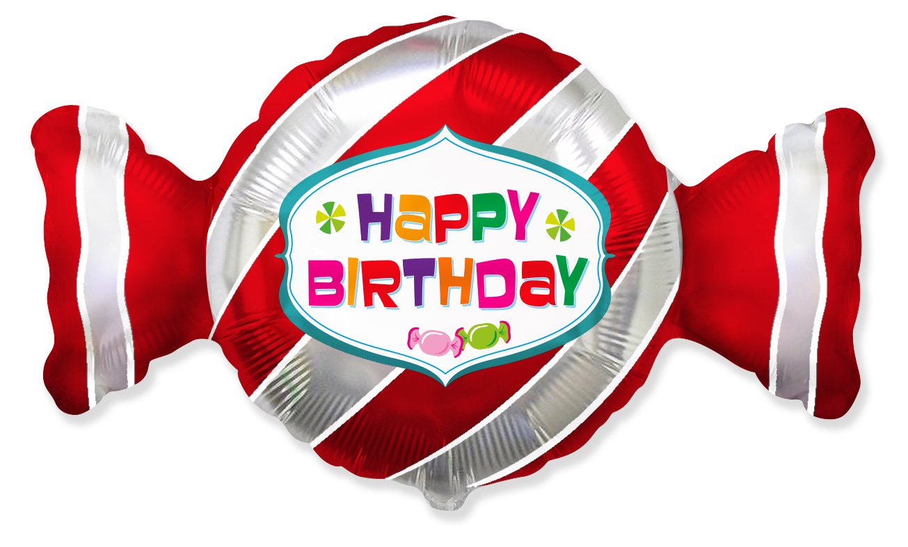 Globo Caramelo Happy Birthday 92 x 53 cm