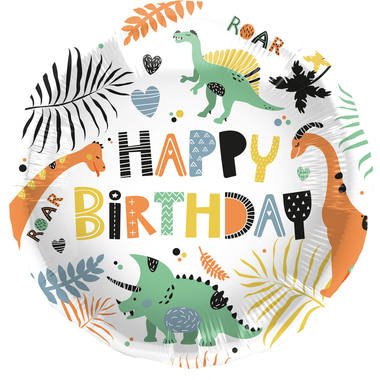 Palloncino di compleanno dinosauro 45 cm