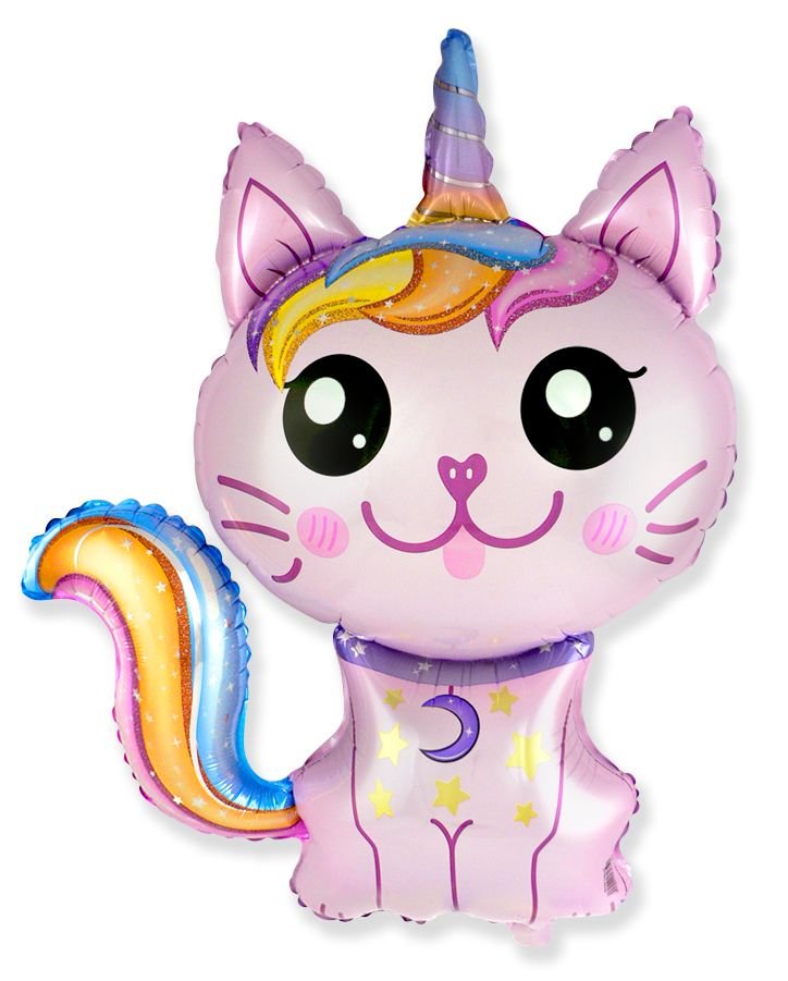 Palloncino gattino unicorno rosa 88 x 73 cm