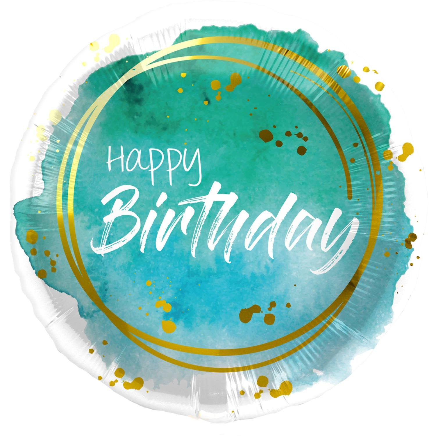 Ballon bleu turquoise « Joyeux anniversaire » 45 cm
