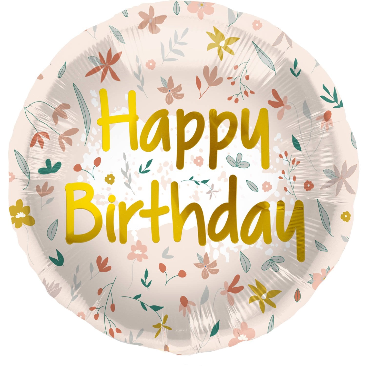 Ballon Joyeux Anniversaire Fleurs Bohème 45 cm
