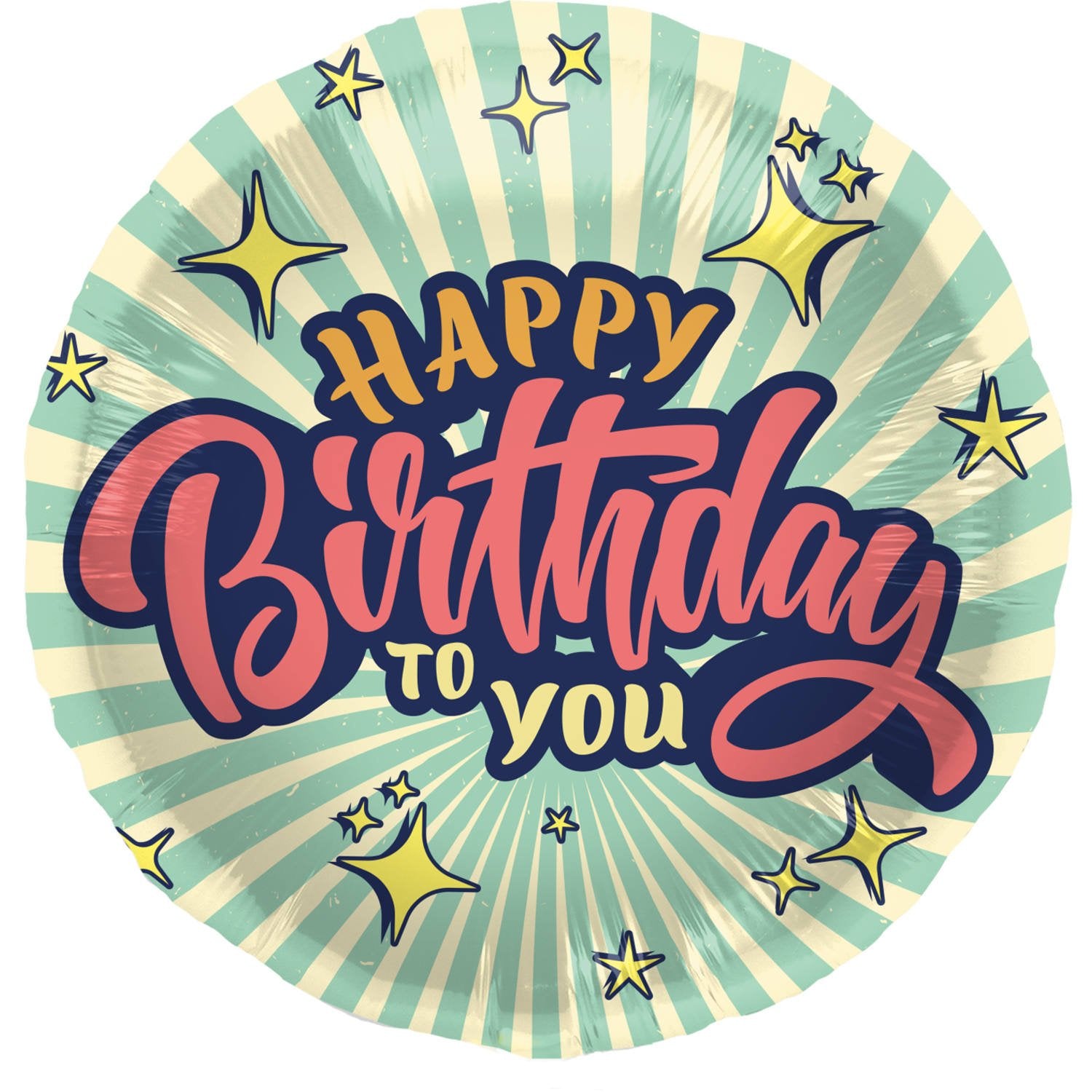Palloncino retrò "Happy Birthday" da 45 cm