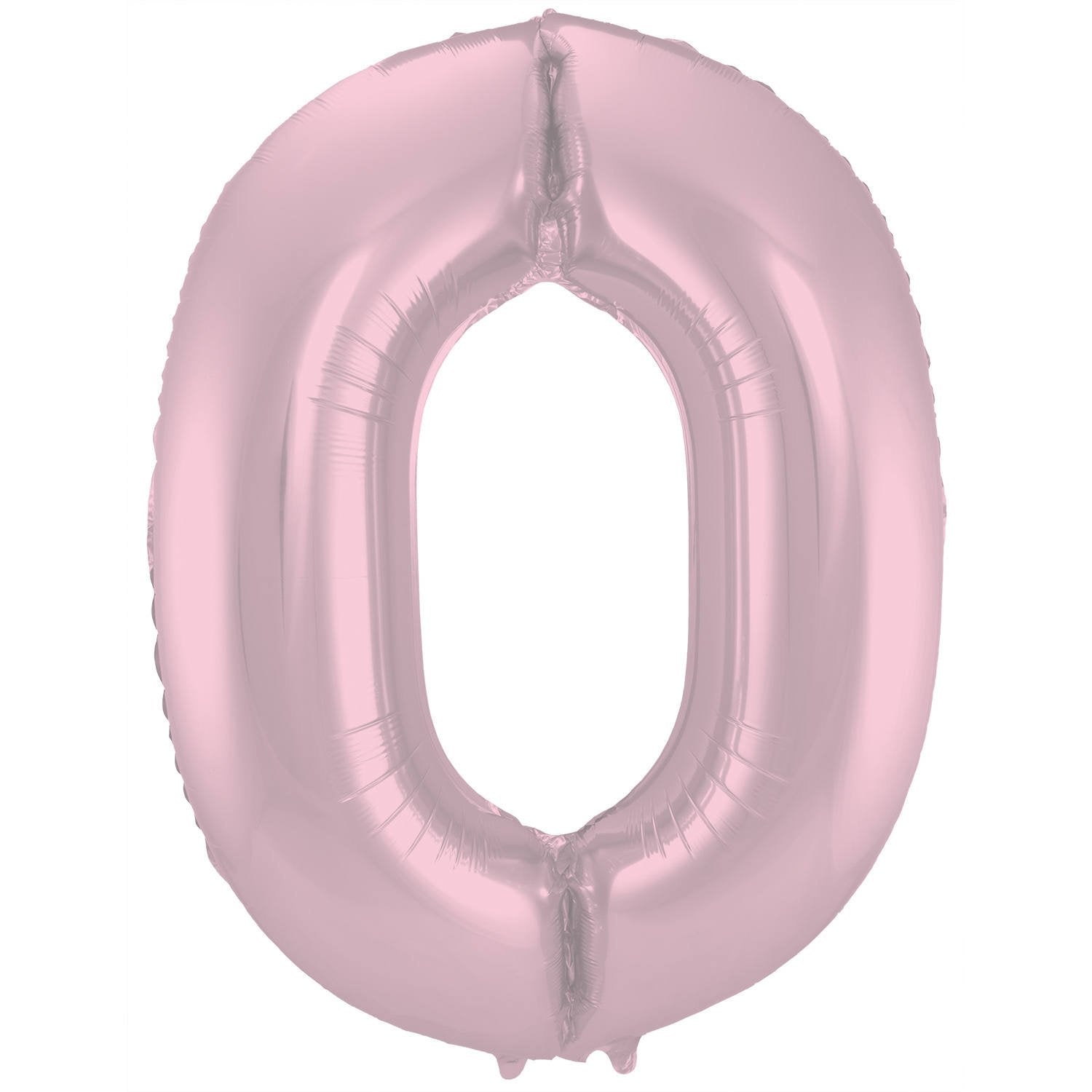 Palloncino numero 0 86 cm rosa pastello