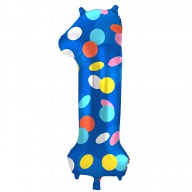 Globo Número 1 Colorful Dots 86 cm