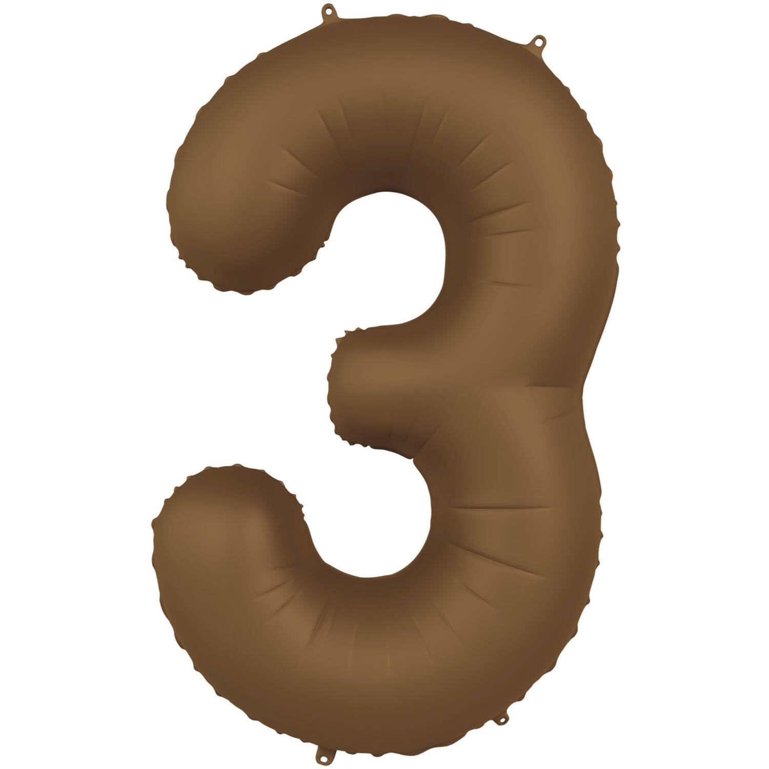 Palloncino Numero 3 Marrone Cioccolato Ultra Opaco 86 cm