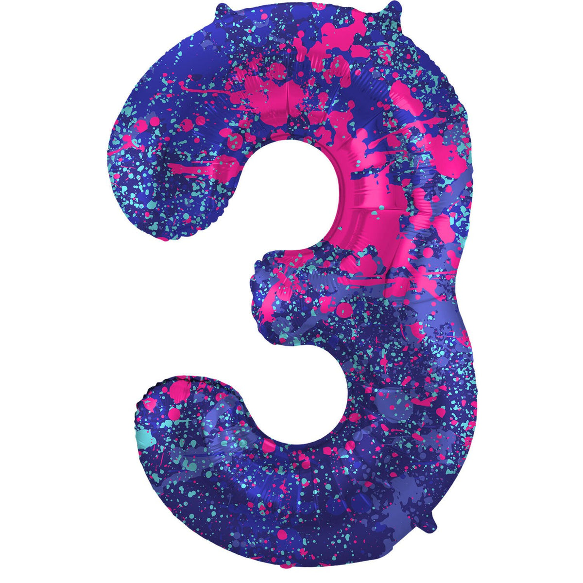 Ballon numéro 3, motif éclaboussure de peinture, 86 cm