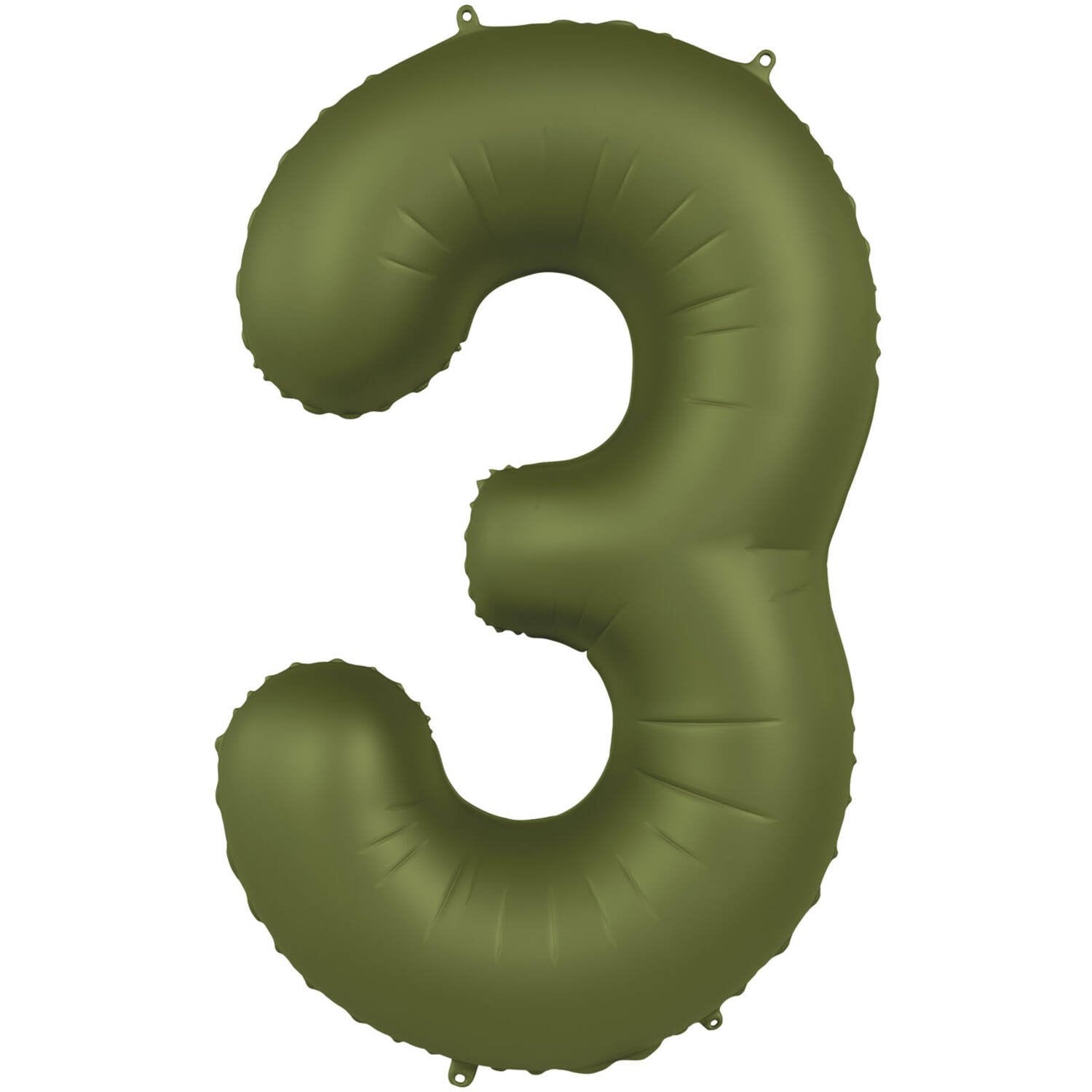 Palloncino numero 3 verde oliva ultra opaco 86 cm