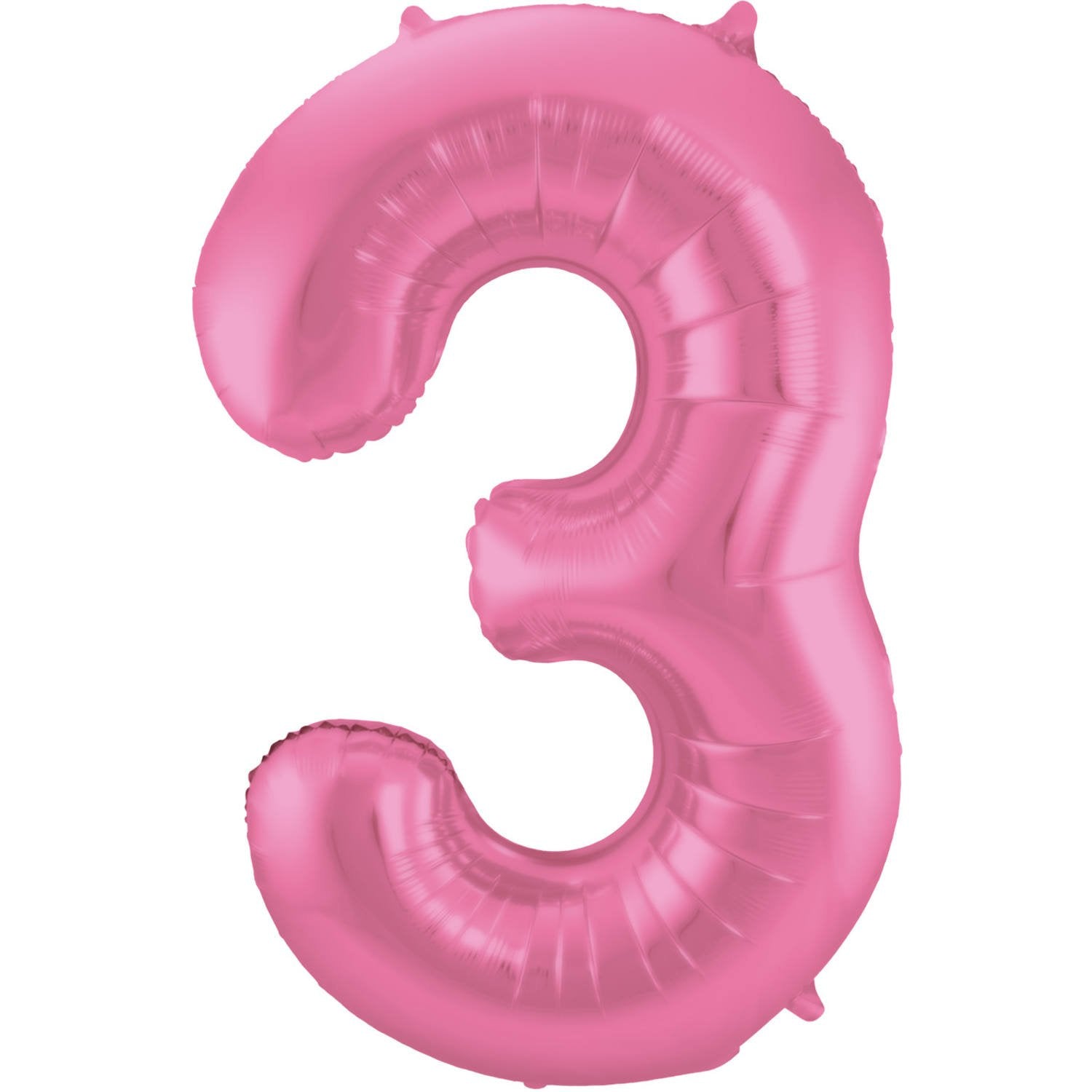 Palloncino numero 3 86 cm rosa opaco