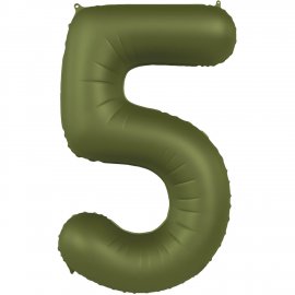 Palloncino numero 5 verde oliva ultra opaco 86 cm