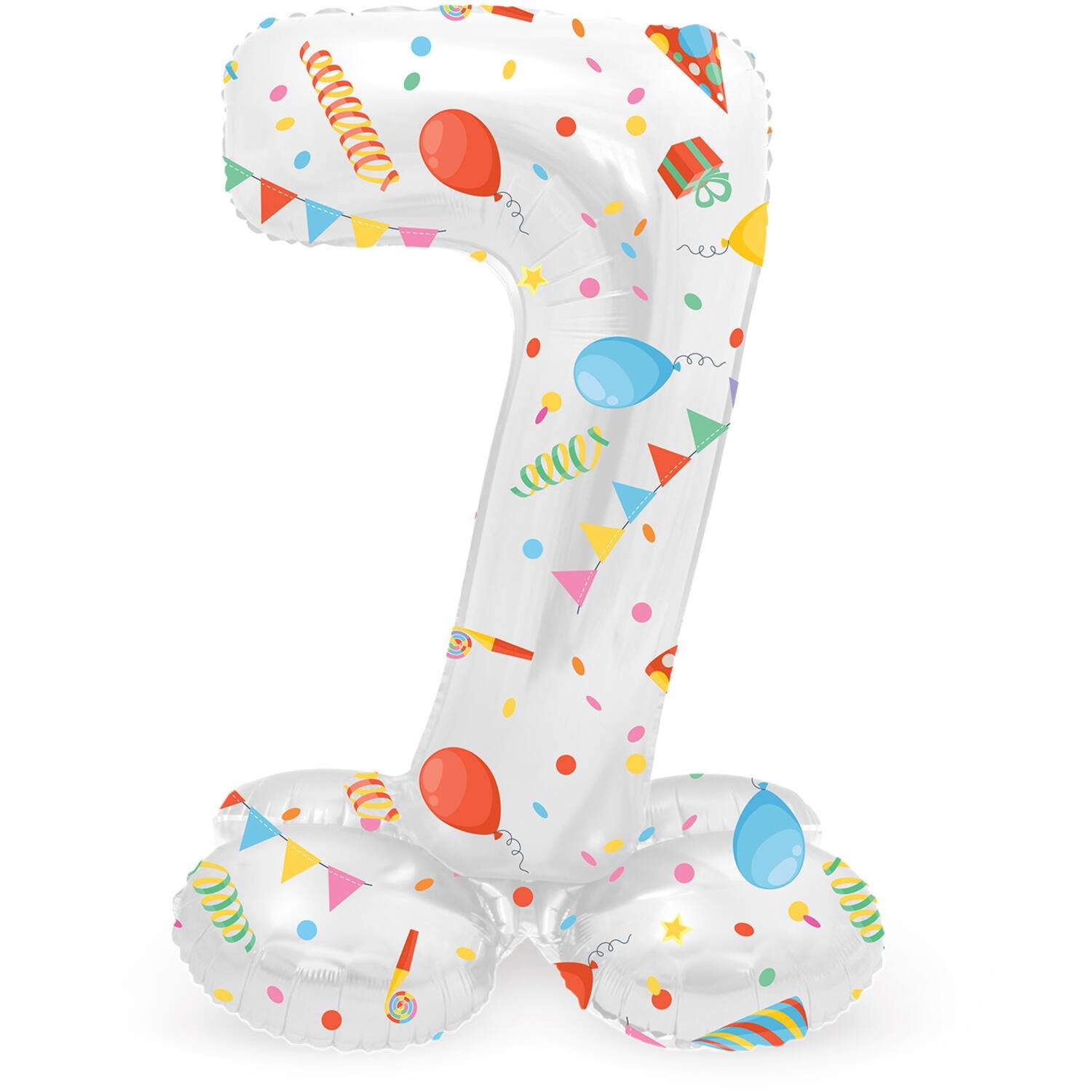 Globo Número 7 Joyful Party con Base 41 cm