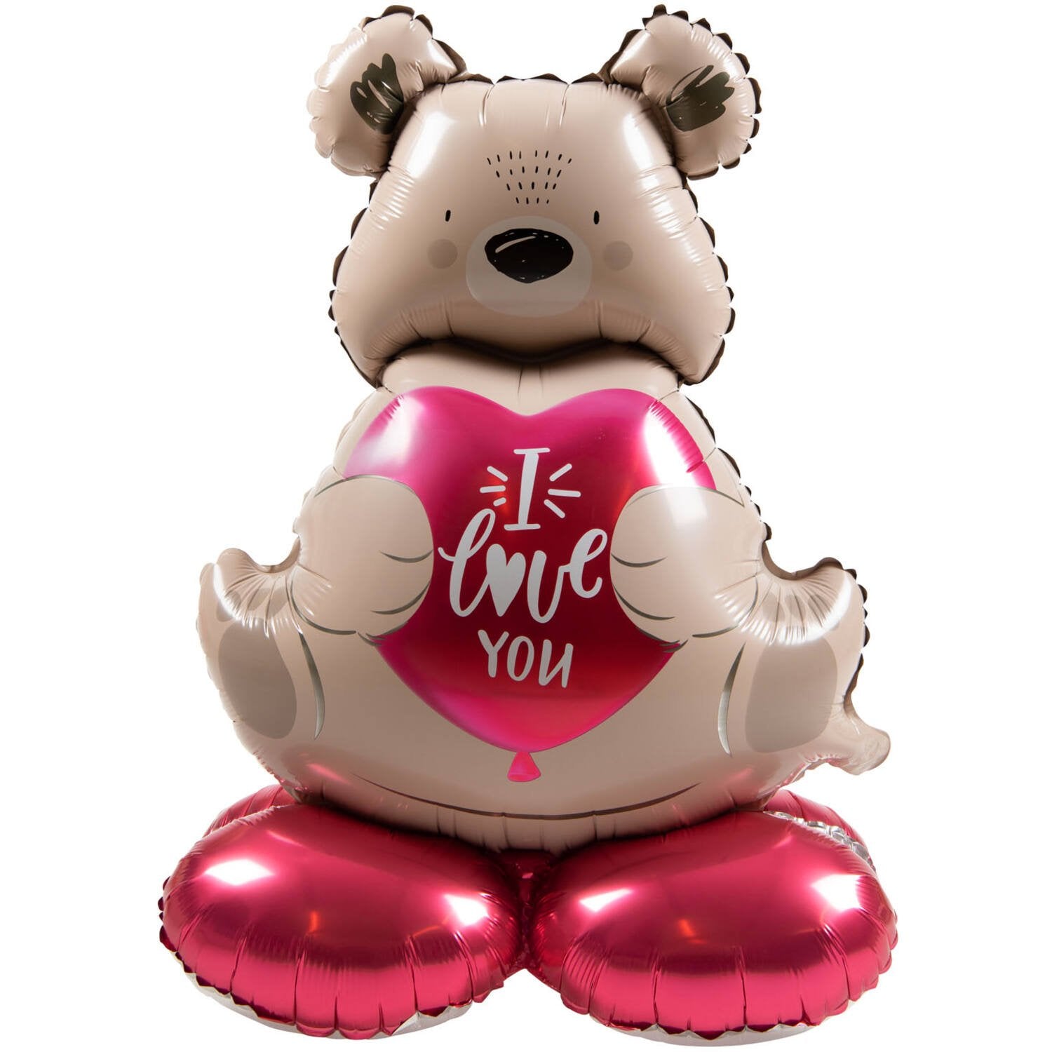 Palloncino I Love You Bear con supporto 66 cm