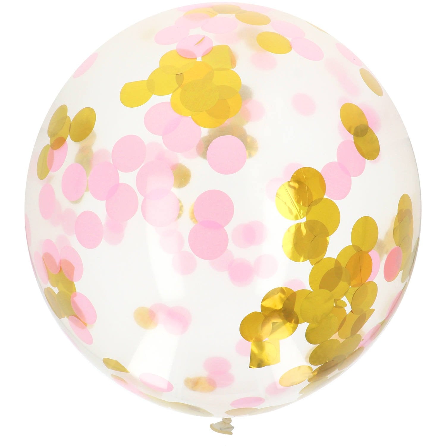 Ballon à confettis dorés et roses 61 cm