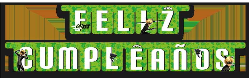 Guirnalda Feliz Cumpleaños Español Cat Noir