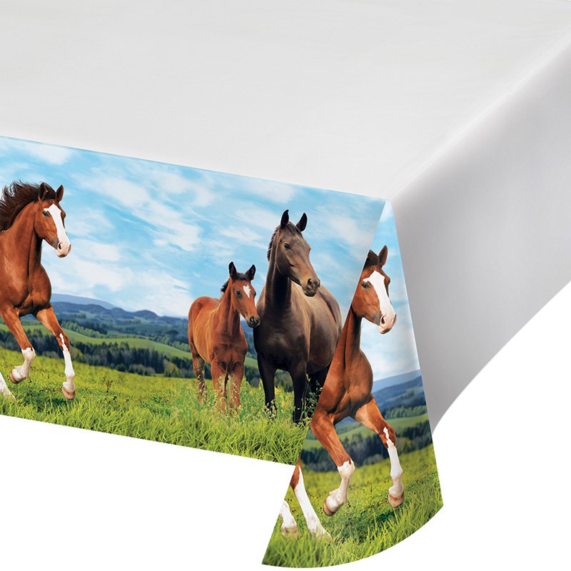 Nappe à motifs de chevaux et de poneys