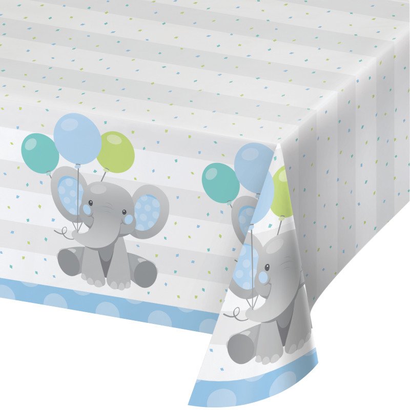Nappe en papier 137 x 259 cm ÉLÉPHANT BLEU