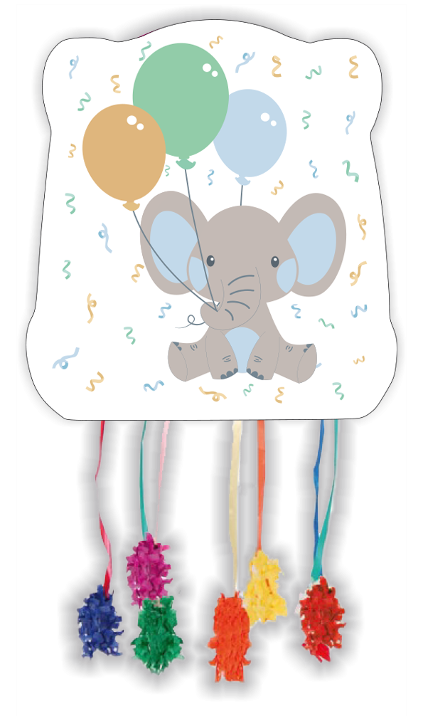 PIÑATA BASIC BLUE ELEPHANT 28 x 33 cm