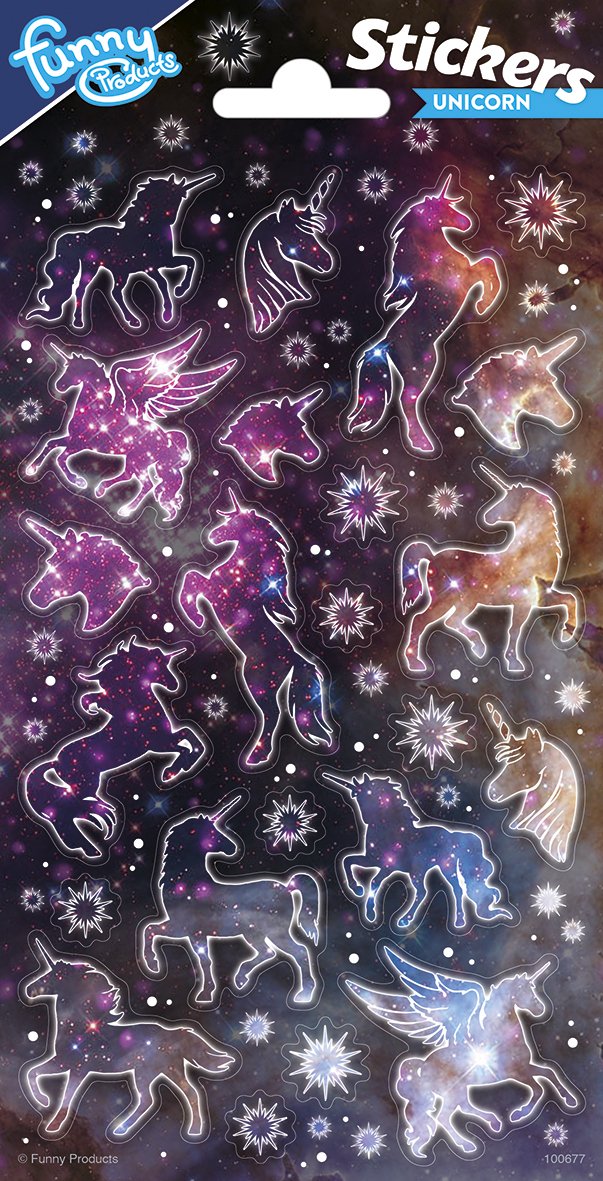 Adesivi glitterati unicorno 102 x 200 mm 4