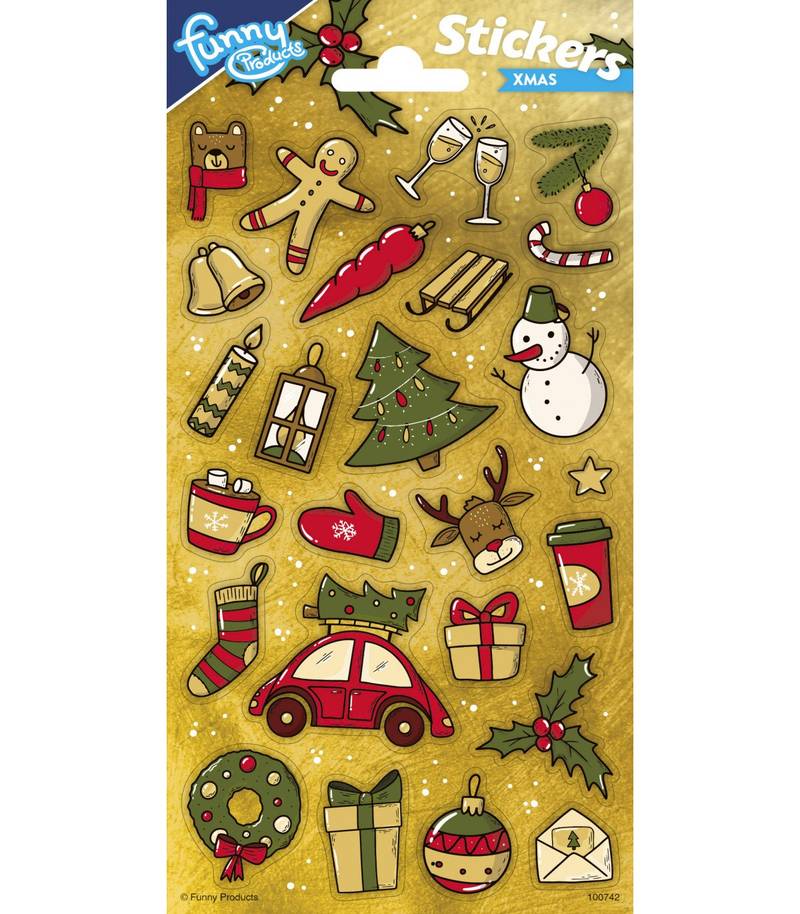 Autocollants de Noël à paillettes 102 x 200 mm