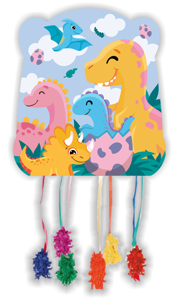 Piñata con dinosauri divertenti 28 x 33 cm