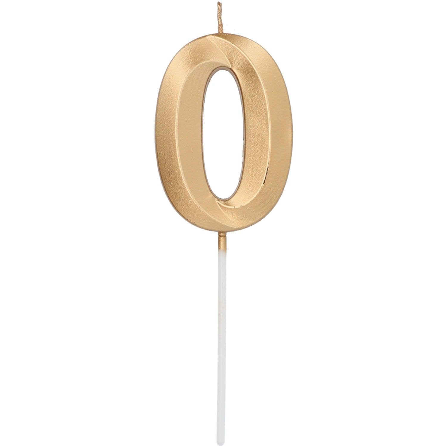 Vela 0 Metalizada Soporte Gold 7 cm