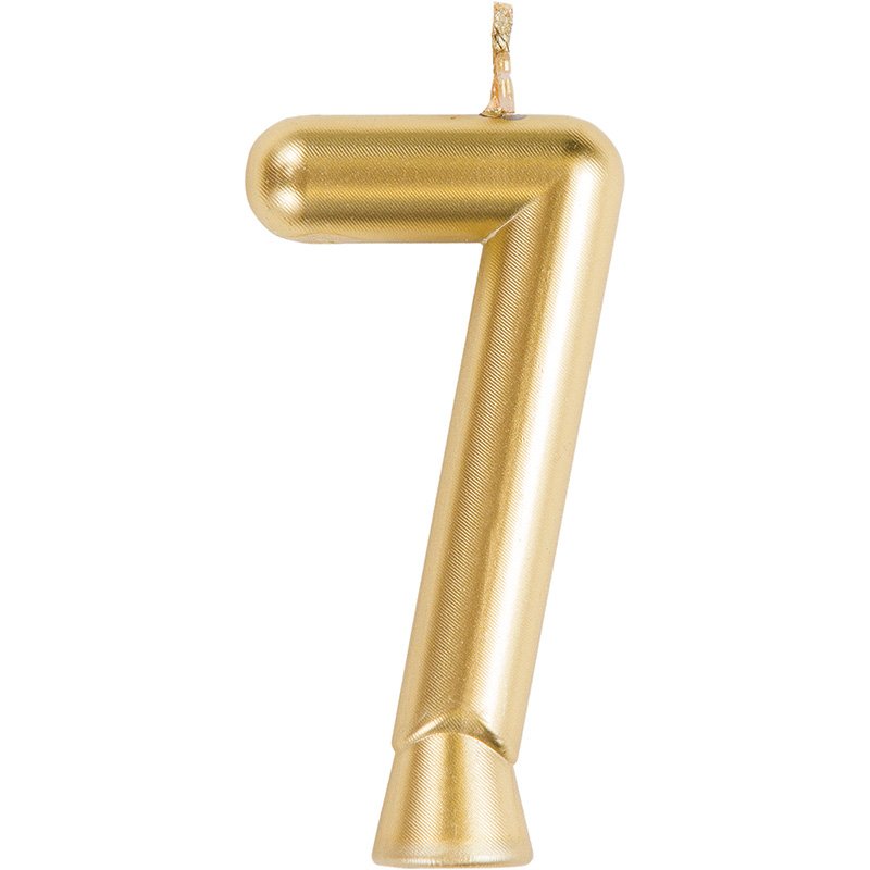Gold Number 7 Candle