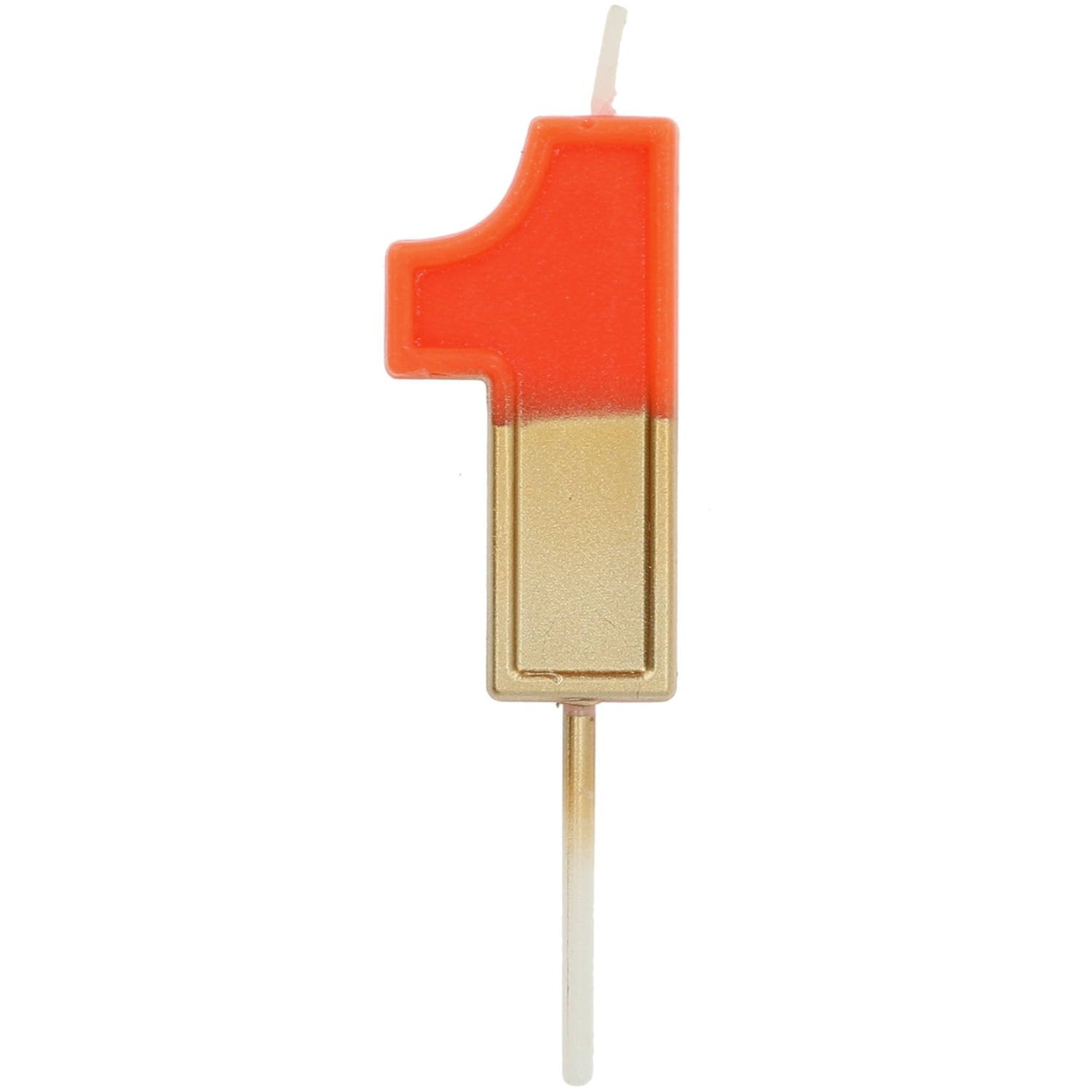 Bougie numéro 1 bicolore 5 cm