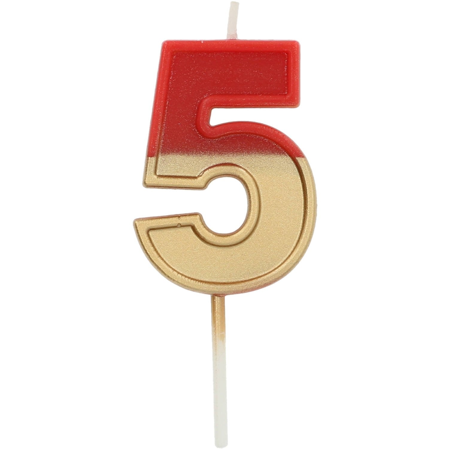Bougie numéro 5 bicolore 5 cm