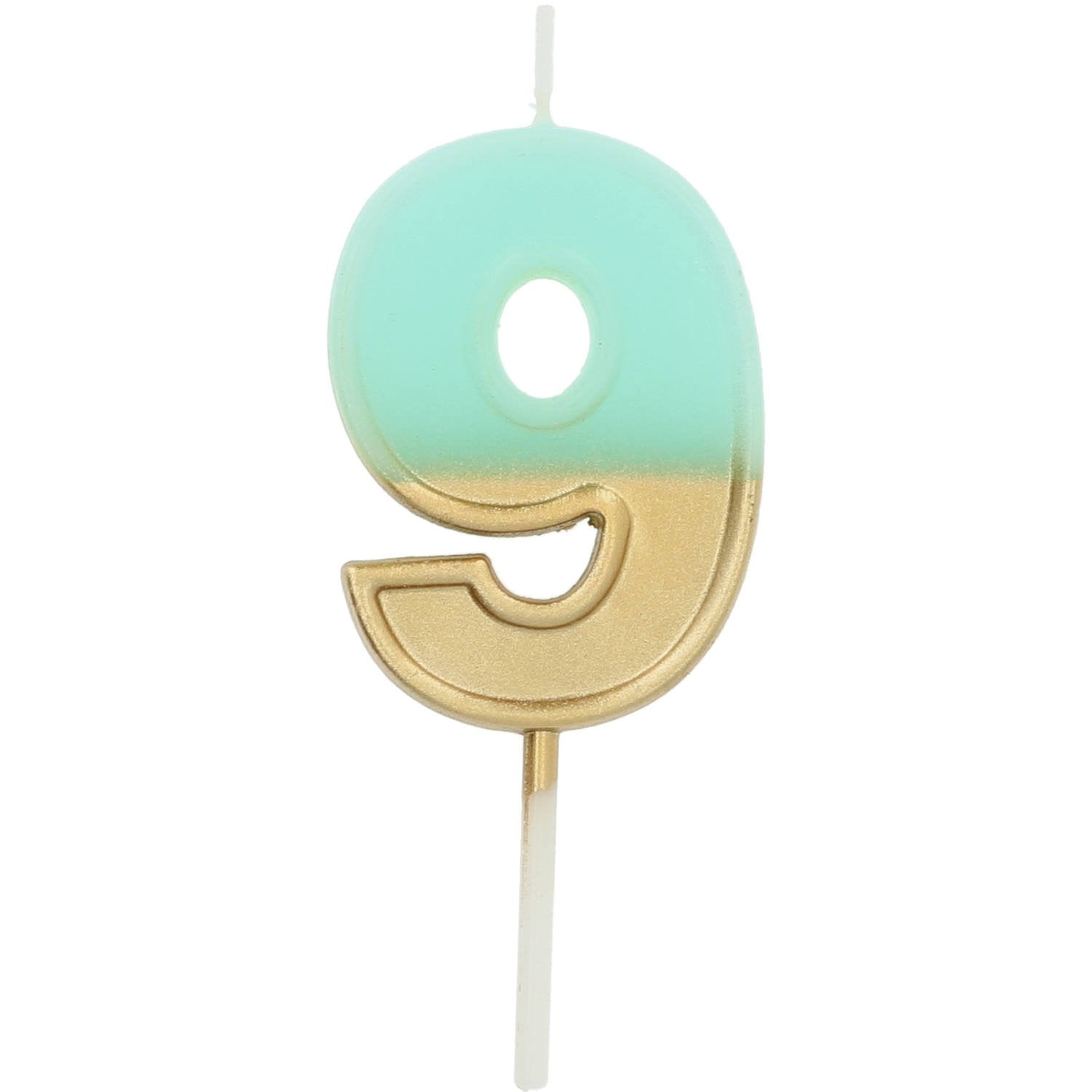 Bougie numéro 9, deux couleurs, 5 cm