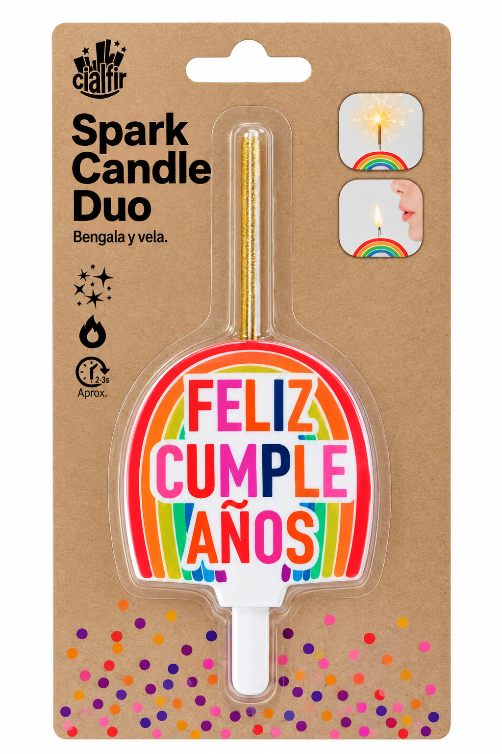 Vela bengala de «Feliz cumpleaños»