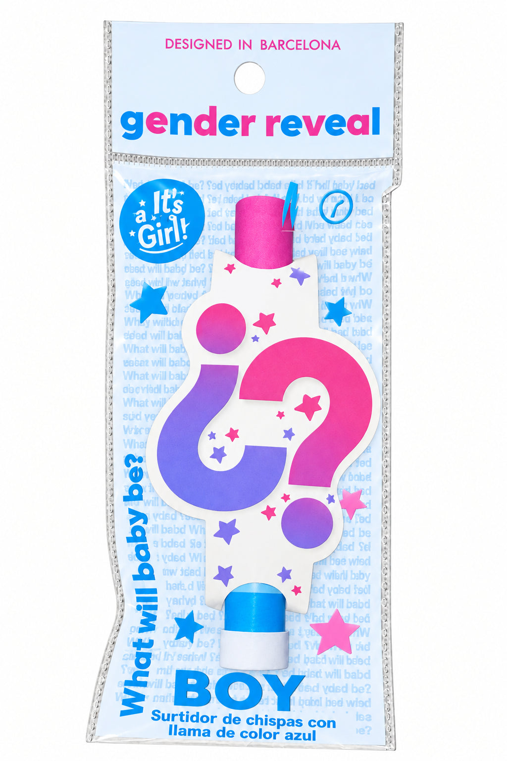 Gender reveal cake sparkler: Blue Boy
