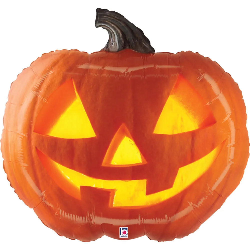 Halloween Pumpkin Balloon with Shiny Face 58cm